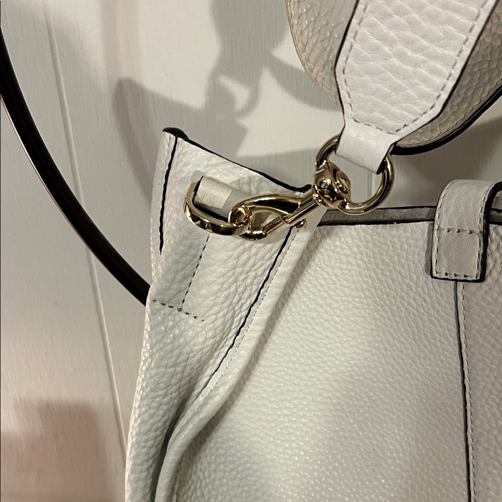 Rebecca Minkoff White Pebble Leather Crossbody bag with gold studs - Picture 3 of 13